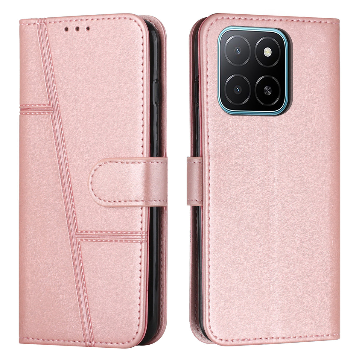 For Honor 600 Smart 5G / X7e Plus 5G Leather Phone Case  Foldable Stand Wallet Flip Cover with Strap