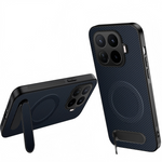 WANLONFENG for Xiaomi 17T Pro QT Series Magnetic Case Kickstand Carbon Fiber Texture PC TPU Phone Cover