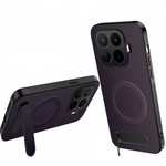 WANLONFENG for Xiaomi 17T Pro QT Series Magnetic Case Kickstand Carbon Fiber Texture PC TPU Phone Cover