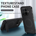 WANLONFENG for Xiaomi 17T QT Series Magnetic Case Kickstand Carbon Fiber Texture PC TPU Phone Cover