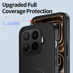 WANLONFENG for Xiaomi 17T QT Series Magnetic Case Kickstand Carbon Fiber Texture PC TPU Phone Cover