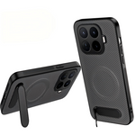 WANLONFENG for Xiaomi 17T QT Series Magnetic Case Kickstand Carbon Fiber Texture PC TPU Phone Cover