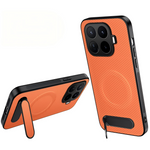 WANLONFENG for Xiaomi 17T QT Series Magnetic Case Kickstand Carbon Fiber Texture PC TPU Phone Cover