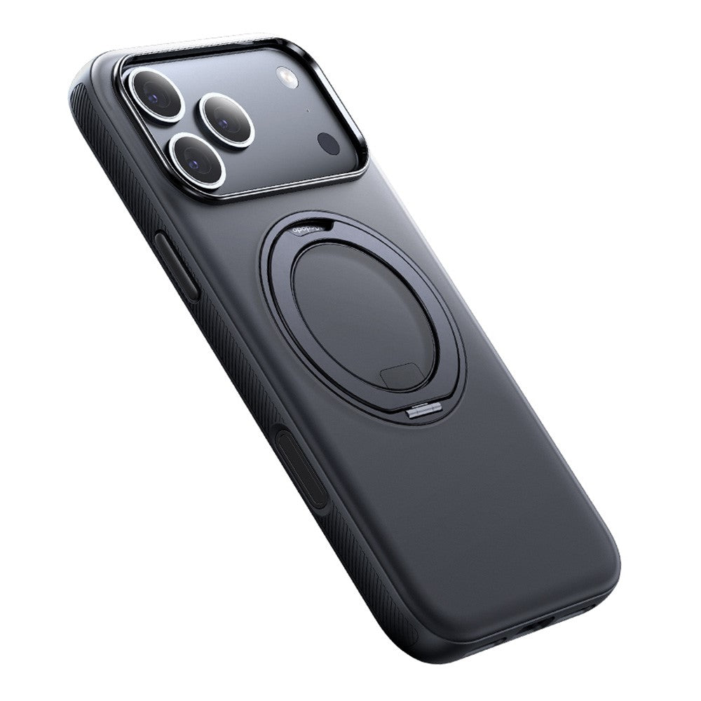 MCDODO PC-1872 for iPhone 17 Pro Max Magnetic Case 360° Ring Kickstand PC + TPU Phone Cover