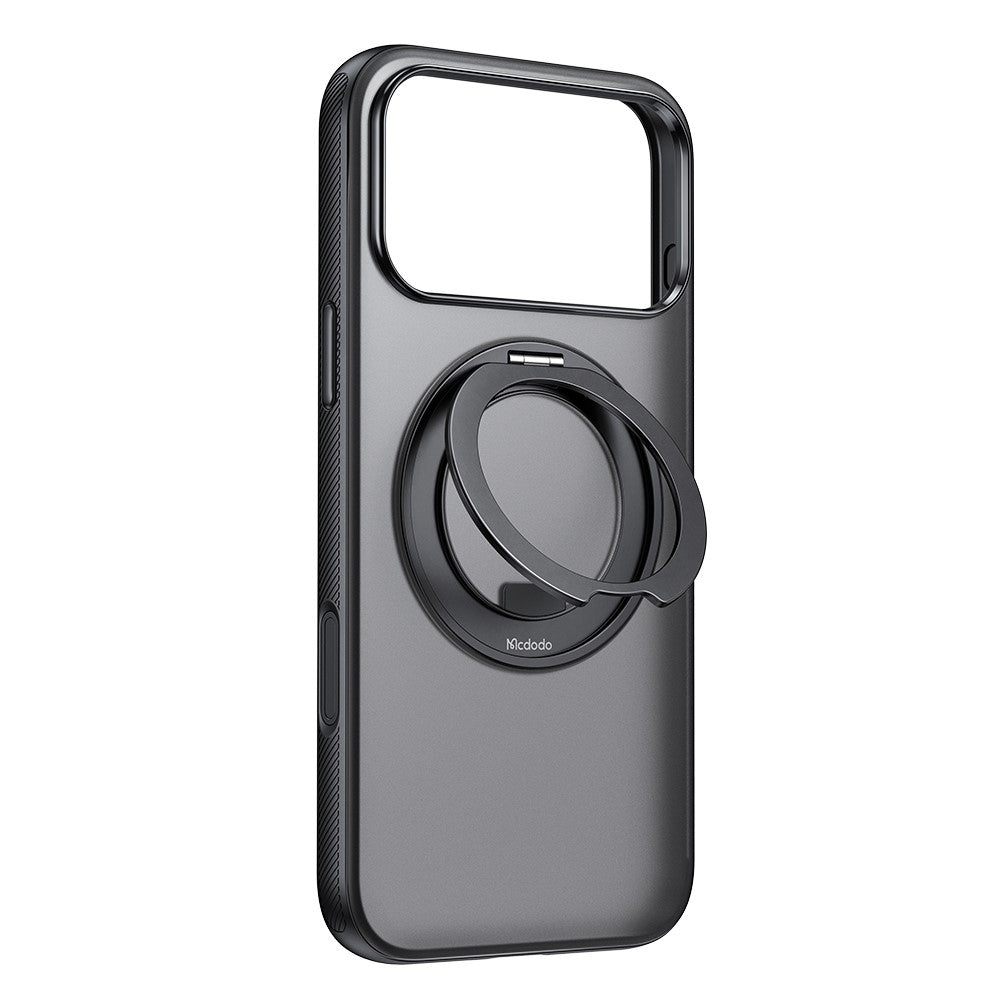 MCDODO PC-1872 for iPhone 17 Pro Max Magnetic Case 360° Ring Kickstand PC + TPU Phone Cover