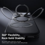 MCDODO PC-1872 for iPhone 17 Pro Max Magnetic Case 360° Ring Kickstand PC + TPU Phone Cover
