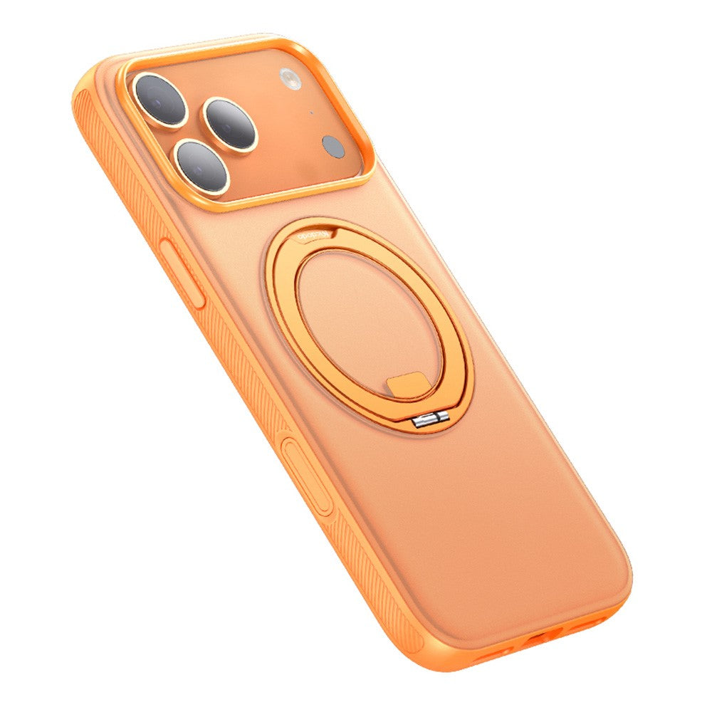 MCDODO PC-1872 for iPhone 17 Pro Max Magnetic Case 360° Ring Kickstand PC + TPU Phone Cover