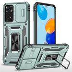 Armor Series for Xiaomi Redmi Note 12 Pro 4G / 11 Pro 4G (MediaTek) / Note 11 Pro 5G (Qualcomm) Slide Camera Protection Case Kickstand PC + TPU Impact-Resistant Cover