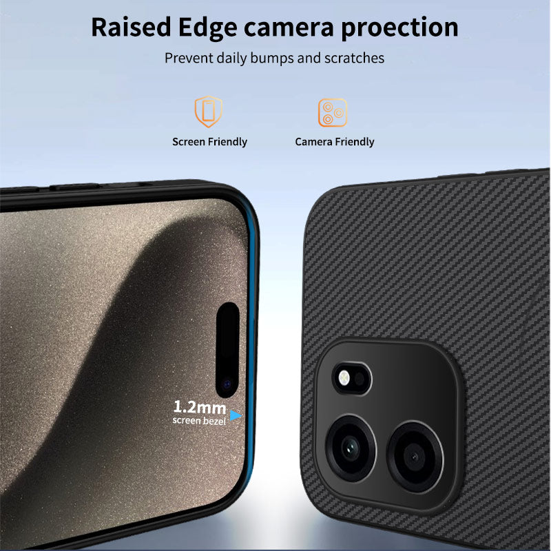 WANLONFENG för OnePlus Turbo 6V 5G / OnePlus Nord CE6 5G TQ1-serien Magnetiskt skal Kolfiberstruktur PC TPU mobilskal med 2 st. skärmfilmer
