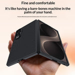 For Samsung Galaxy Z Fold8 Case Leather + PC Hard Phone Cover Carbon Fiber Texture