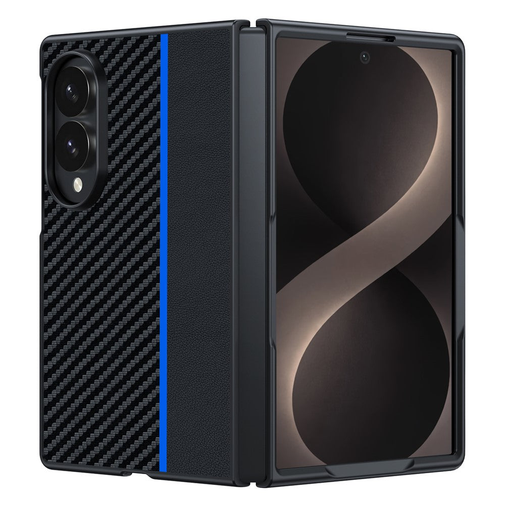 For Samsung Galaxy Z Fold8 Case Leather + PC Hard Phone Cover Carbon Fiber Texture