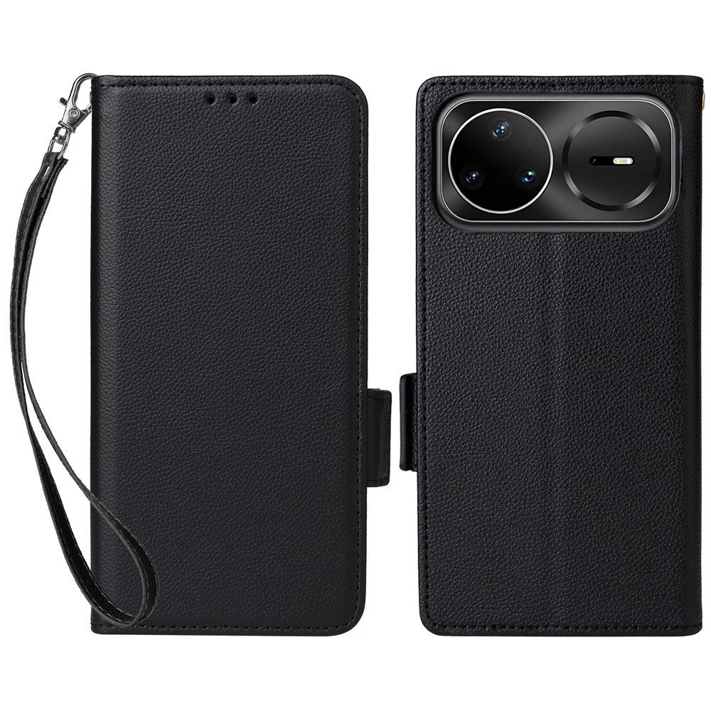 For Huawei nova 15 Pro 5G / nova 15 Ultra 5G Case Litchi Texture Wallet Leather Phone Cover with Wrist Strap