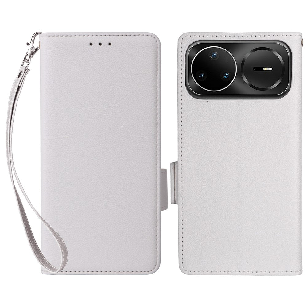 Huawei Nova 15 Pro 5G / Nova 15 Ultra 5G-skal, Litchitexturerat läderfodral med handledsrem