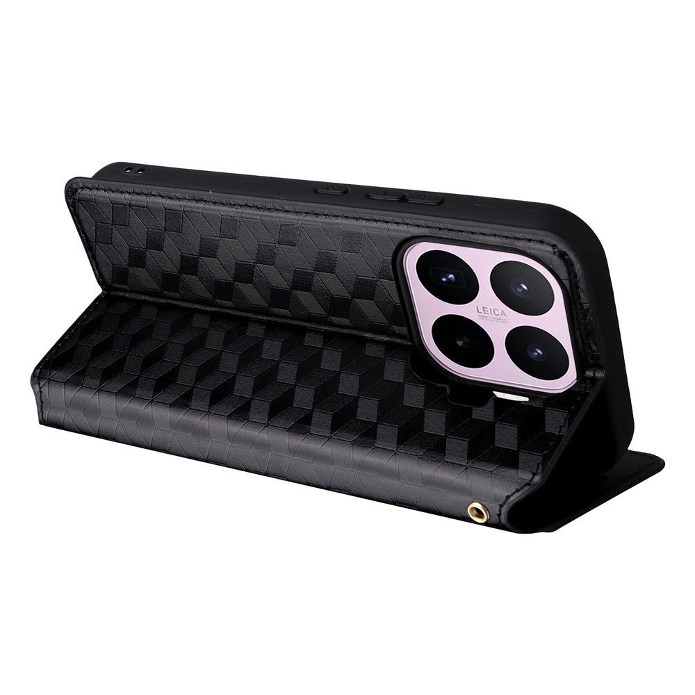 For Xiaomi 17T Pro Case Wallet Rhombus Imprinted PU Leather Phone Cover