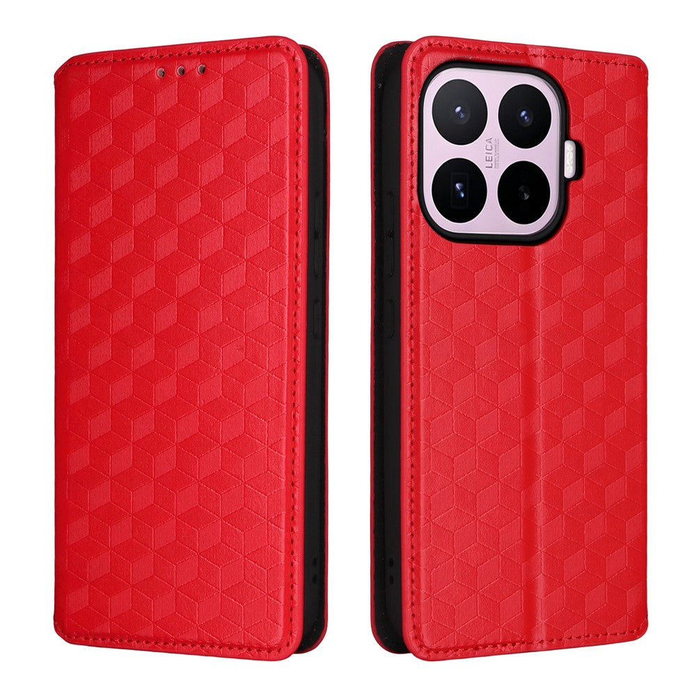 For Xiaomi 17T Pro Case Wallet Rhombus Imprinted PU Leather Phone Cover