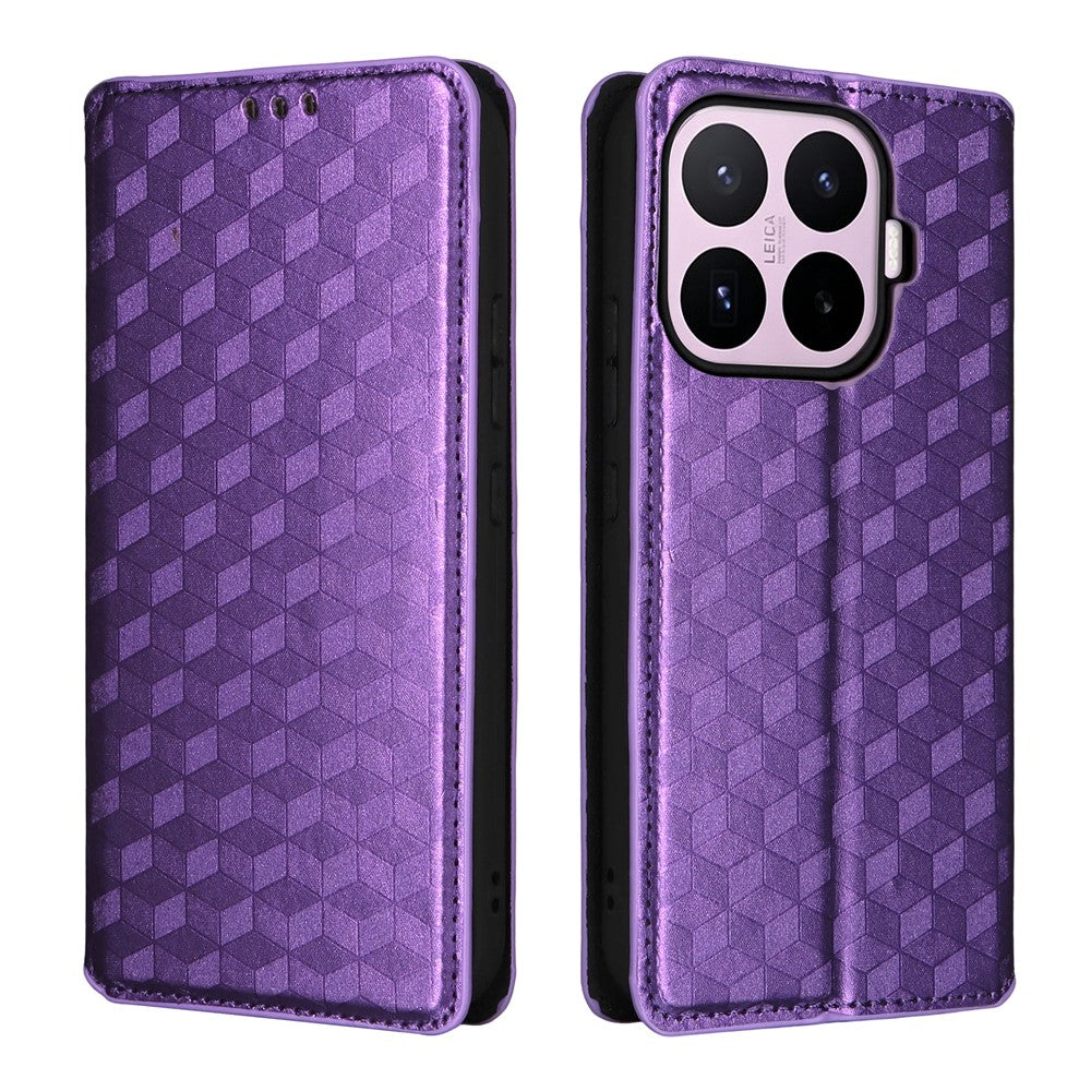 For Xiaomi 17T Pro Case Wallet Rhombus Imprinted PU Leather Phone Cover