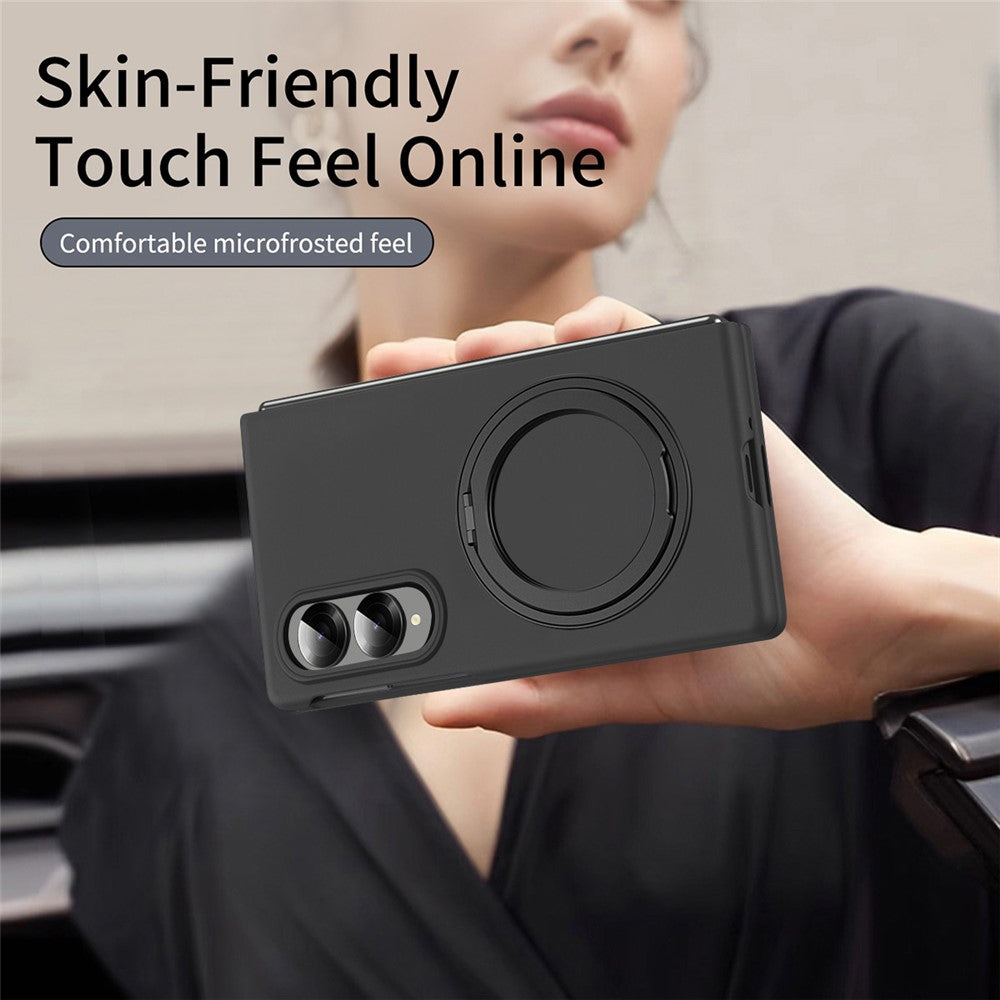 Til Samsung Galaxy Z Fold8 Magnetisk Cover Ring Kickstand Hårdt PC-etui med Hærdet Glas Skærmfilm