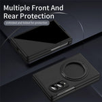Til Samsung Galaxy Z Fold8 Magnetisk Cover Ring Kickstand Hårdt PC-etui med Hærdet Glas Skærmfilm