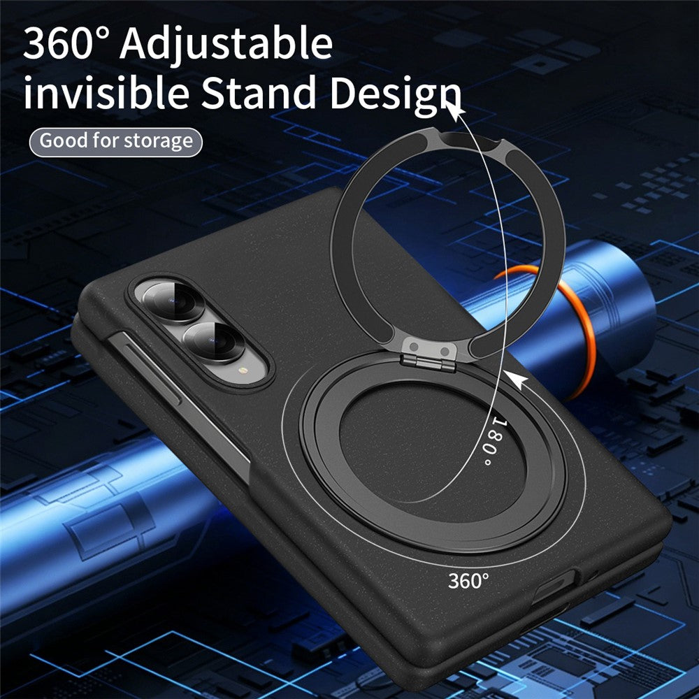 Til Samsung Galaxy Z Fold8 Magnetisk Cover Ring Kickstand Hårdt PC-etui med Hærdet Glas Skærmfilm