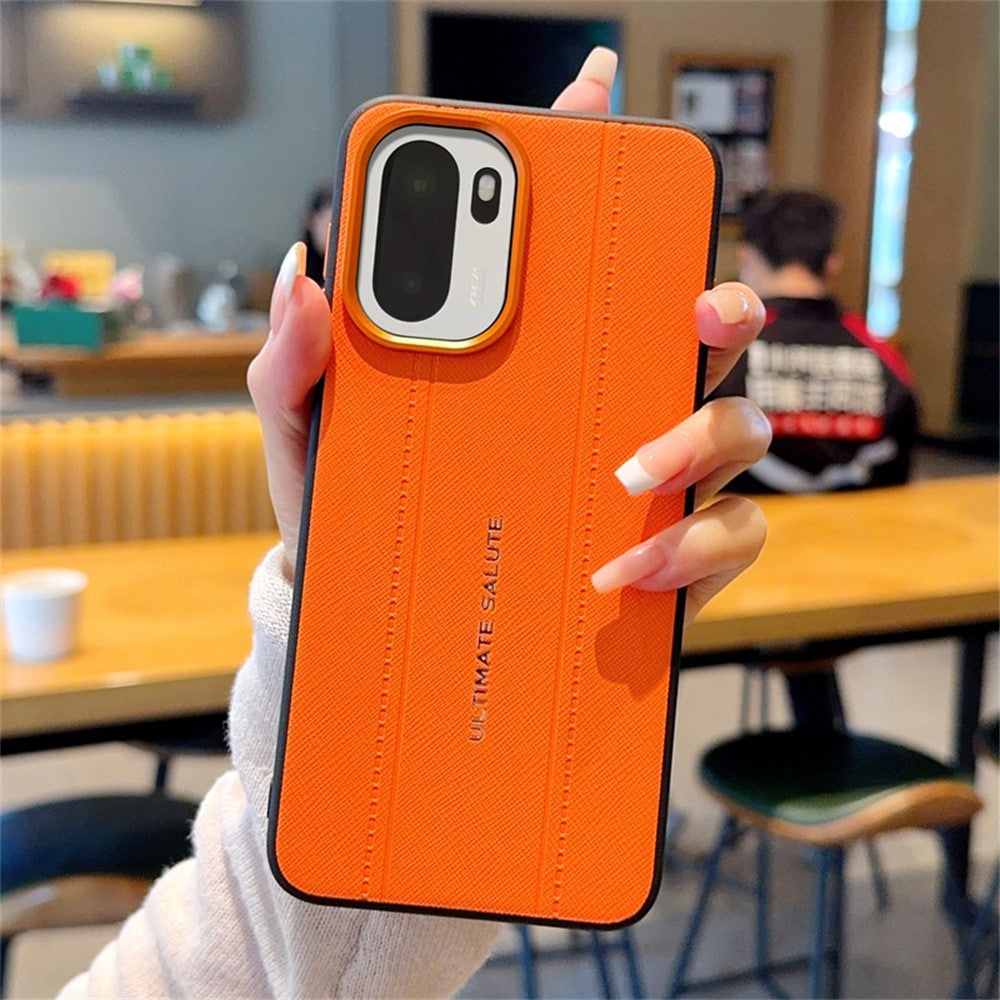 OnePlus Ace 6 5G / 15R 5G-skal Lädertextur PC + TPU Halkfritt mobilskydd