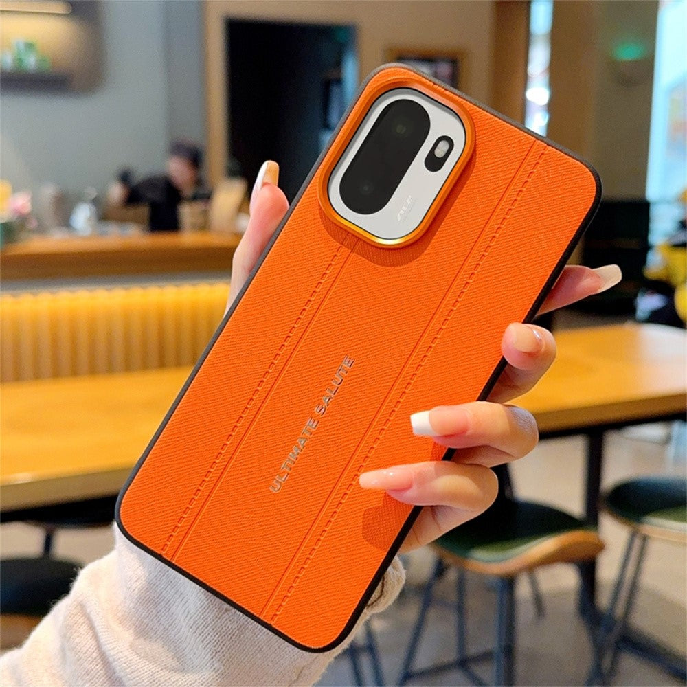 OnePlus Ace 6 5G / 15R 5G-skal Lädertextur PC + TPU Halkfritt mobilskydd