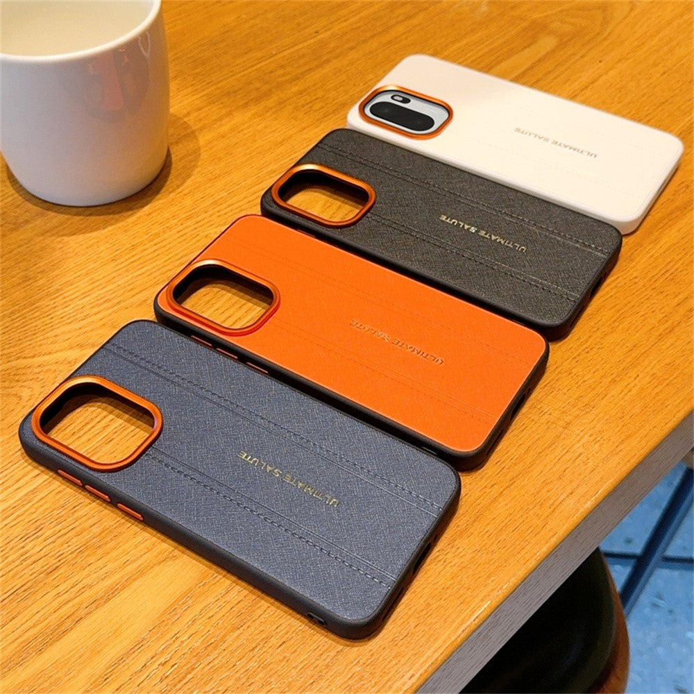 OnePlus Ace 6 5G / 15R 5G-skal Lädertextur PC + TPU Halkfritt mobilskydd