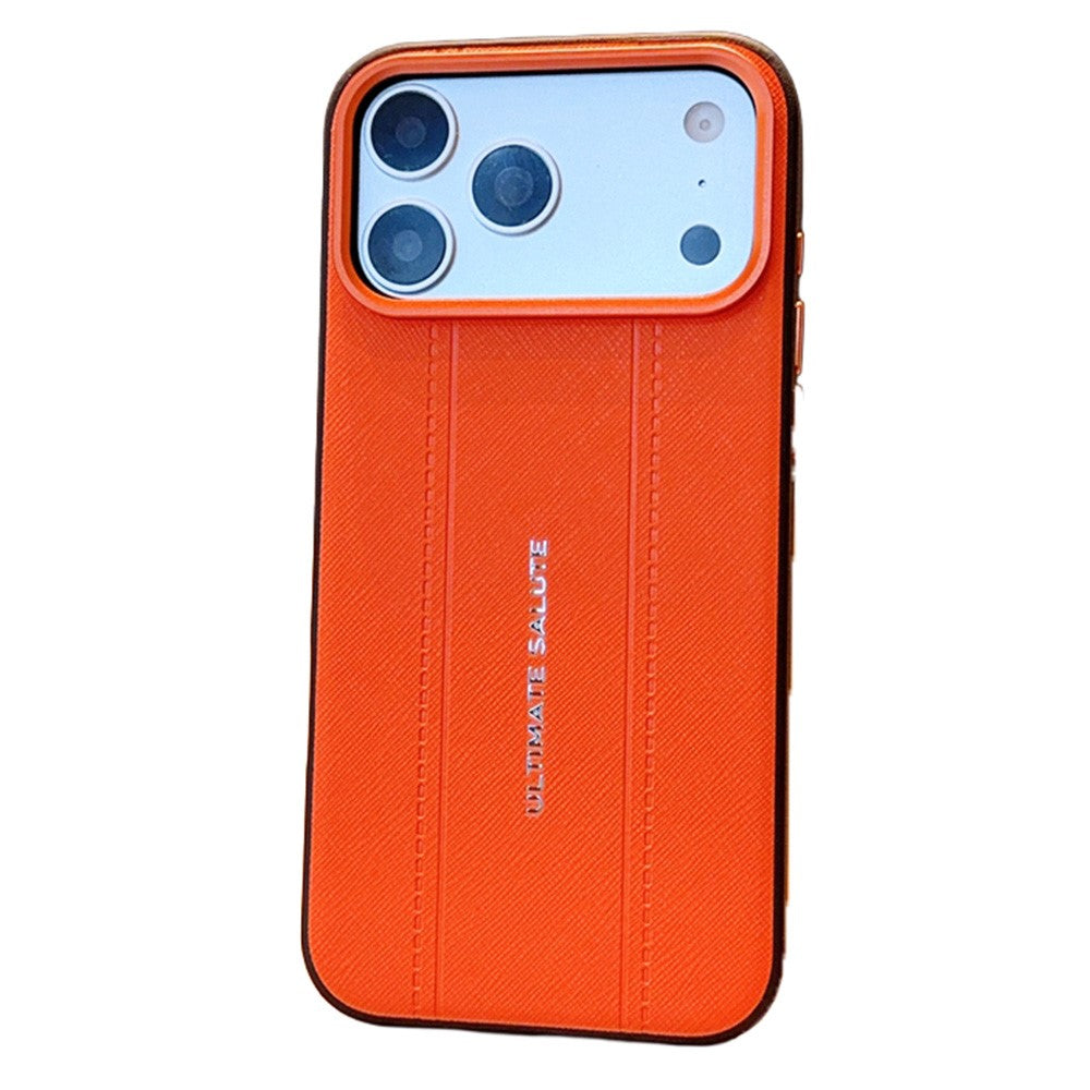 Til iPhone 17 Pro Max cover Lædertekstur PC + TPU skridsikkert telefonbeskyttelsescover