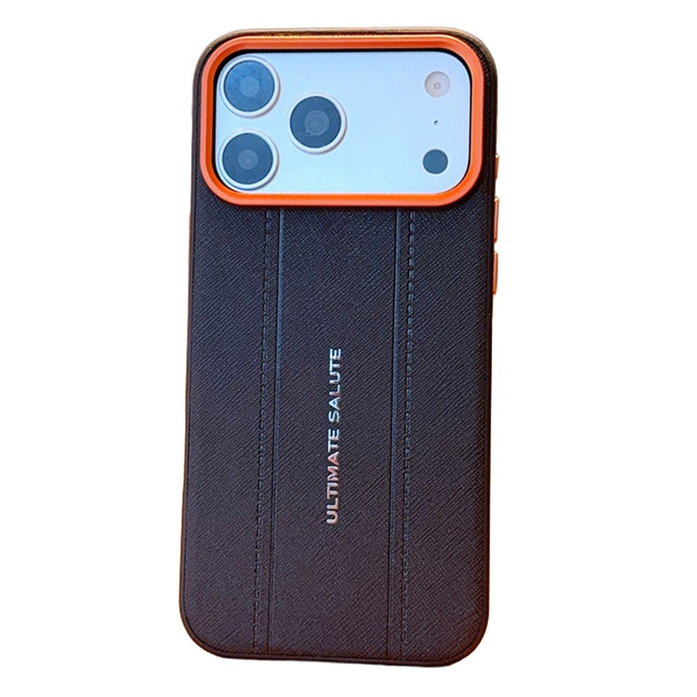 For iPhone 17 Pro Max Case Leather Texture PC + TPU Anti-slip Phone Protective Cover