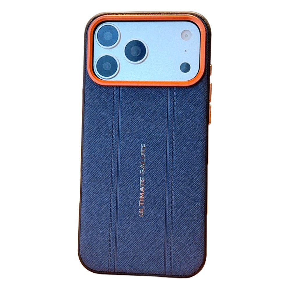 For iPhone 17 Pro Case Leather Texture PC + TPU Anti-slip Phone Protective Cover