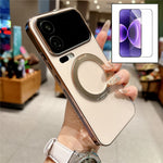 Magnetisk cover til Xiaomi 17 Pro, roterbart stativ, mat TPU- og PC-mobilcover med hærdet glasfilm