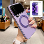 For Xiaomi 17 Pro Magnetic Case Rotatable Kickstand TPU PC Matte Phone Cover with Tempered Glass Film