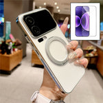 For Xiaomi 17 Pro Max Magnetic Case Rotatable Kickstand TPU PC Matte Phone Cover with Tempered Glass Film