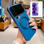 For Xiaomi 17 Pro Max Magnetic Case Rotatable Kickstand TPU PC Matte Phone Cover with Tempered Glass Film