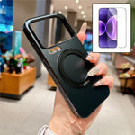 For Xiaomi 17 Pro Max Magnetic Case Rotatable Kickstand TPU PC Matte Phone Cover with Tempered Glass Film