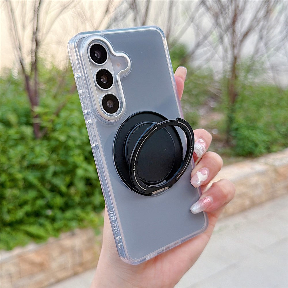 Til Samsung Galaxy S26+ Cover med Roterende Ringholder Kickstand TPU + Akryl Stødsikker Telefoncover