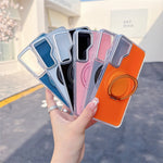 For Samsung Galaxy S25 / S24 Case Rotating Ring Holder Kickstand TPU + Acrylic Shockproof Phone Cover