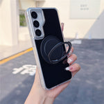 For Samsung Galaxy S25 / S24 Case Rotating Ring Holder Kickstand TPU + Acrylic Shockproof Phone Cover