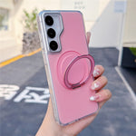 For Samsung Galaxy S25 / S24 Case Rotating Ring Holder Kickstand TPU + Acrylic Shockproof Phone Cover
