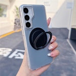 For Samsung Galaxy S25 / S24 Case Rotating Ring Holder Kickstand TPU + Acrylic Shockproof Phone Cover