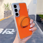 For Samsung Galaxy S25+ / S24+ Case Rotating Ring Holder Kickstand TPU + Acrylic Shockproof Phone Cover