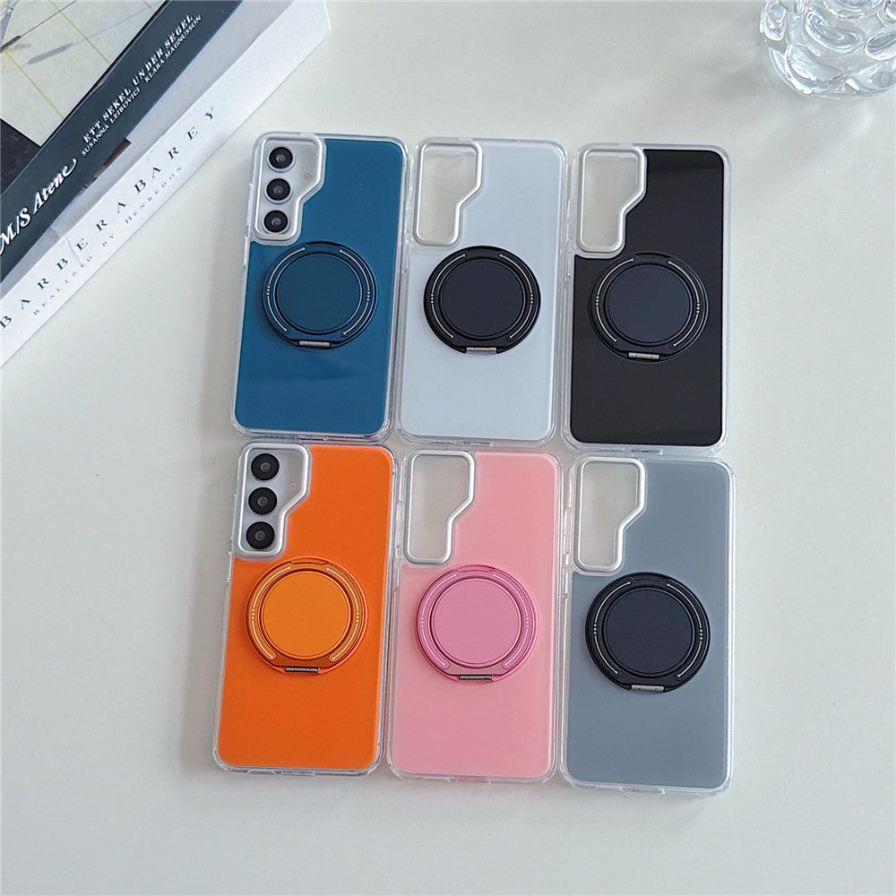 For Samsung Galaxy S25+ / S24+ Case Rotating Ring Holder Kickstand TPU + Acrylic Shockproof Phone Cover
