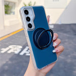 For Samsung Galaxy S25+ / S24+ Case Rotating Ring Holder Kickstand TPU + Acrylic Shockproof Phone Cover