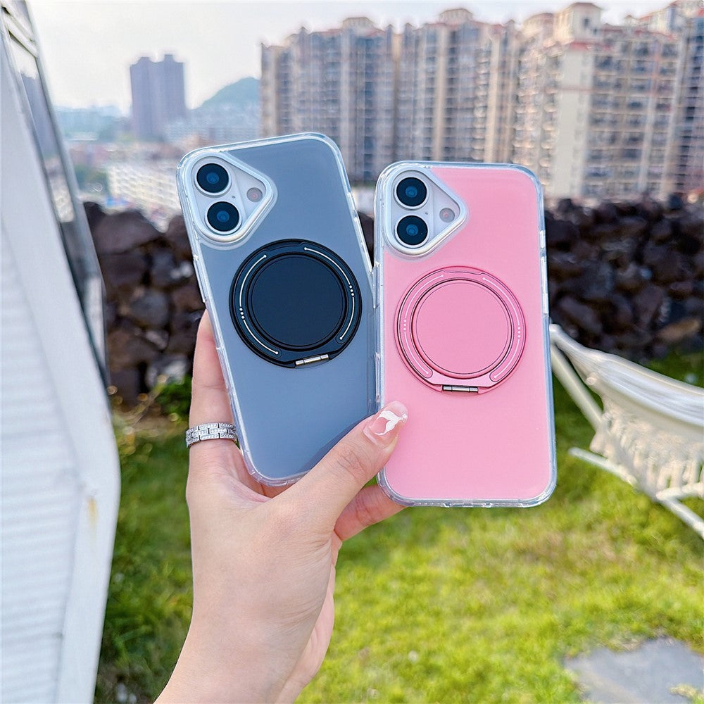 Til iPhone 16 Plus Cover Drejelig Ringholder Kickstand TPU + Akryl Stødsikkert Telefoncover