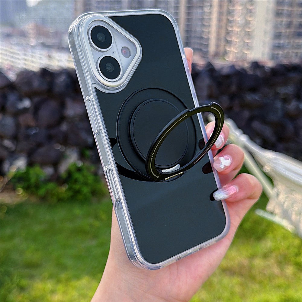 Til iPhone 16 Plus Cover Drejelig Ringholder Kickstand TPU + Akryl Stødsikkert Telefoncover