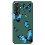 For Samsung Galaxy A37 5G Case Blue Butterflies Pattern Printing Straight Edge TPU Phone Back Cover