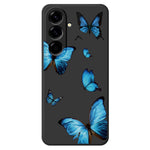 For Samsung Galaxy A27 5G Case Blue Butterflies Pattern Printing Straight Edge TPU Phone Back Cover