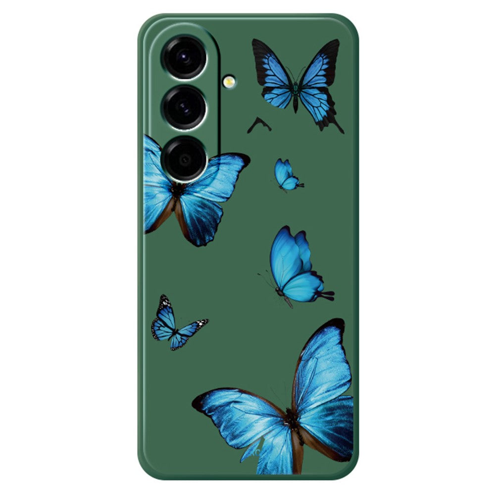 For Samsung Galaxy A27 5G Case Blue Butterflies Pattern Printing Straight Edge TPU Phone Back Cover
