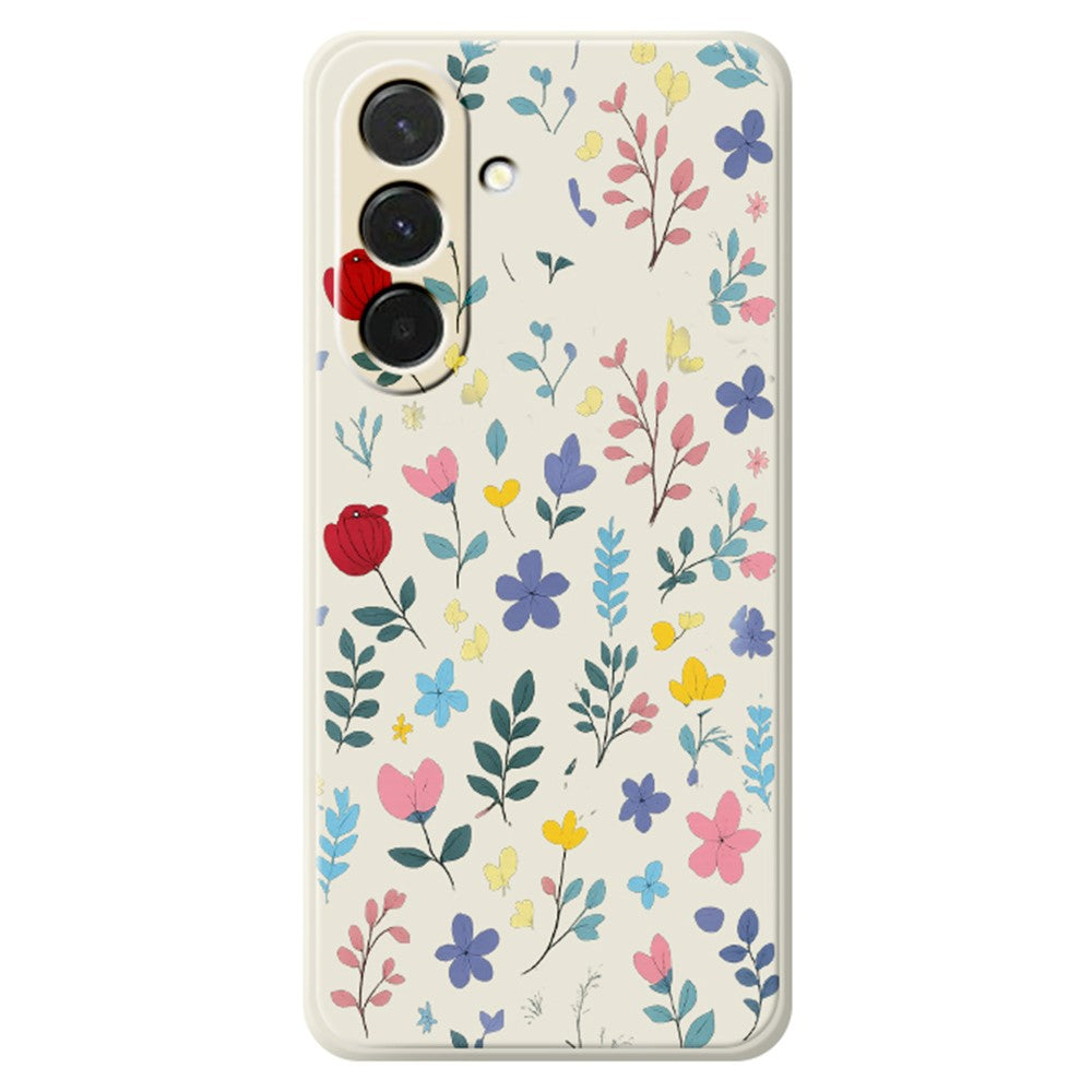 For Samsung Galaxy A37 5G Case Colorful Flower Branches Pattern Printing Straight Edge TPU Phone Back Cover