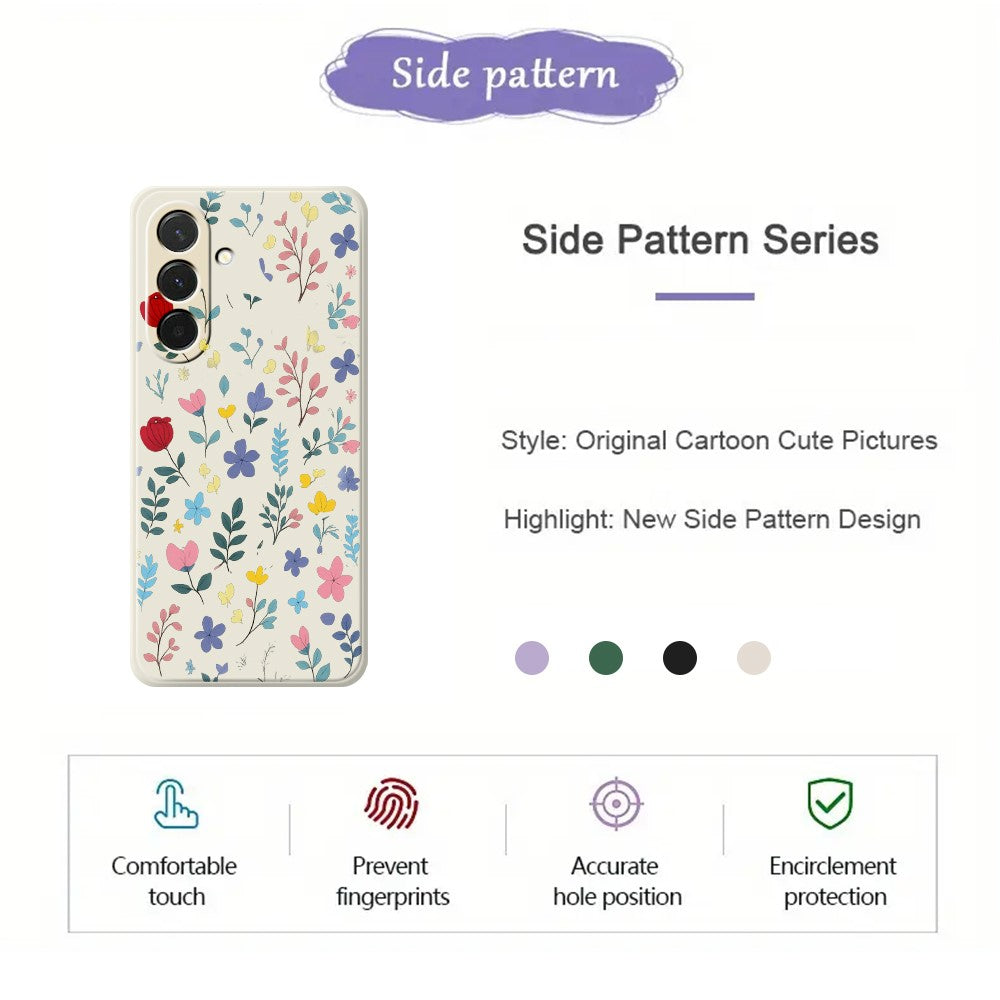 For Samsung Galaxy A37 5G Case Colorful Flower Branches Pattern Printing Straight Edge TPU Phone Back Cover