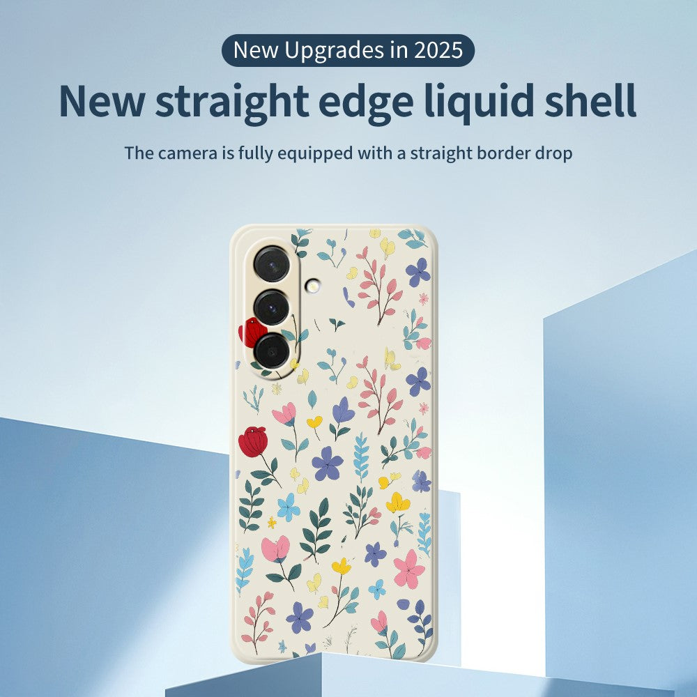 For Samsung Galaxy A37 5G Case Colorful Flower Branches Pattern Printing Straight Edge TPU Phone Back Cover